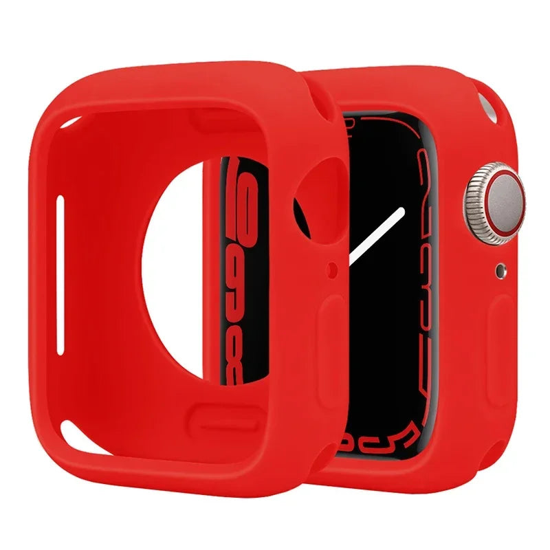 Premium Soft Silicone Case for Apple Watch 9 8 7 6 5, Series 44mm 40mm 41mm.