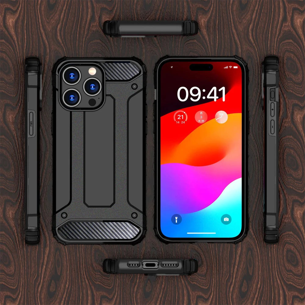 Military Armor Case For iPhone, Shockproof Protection Back Cover, Anti-finger Print Phone Case
