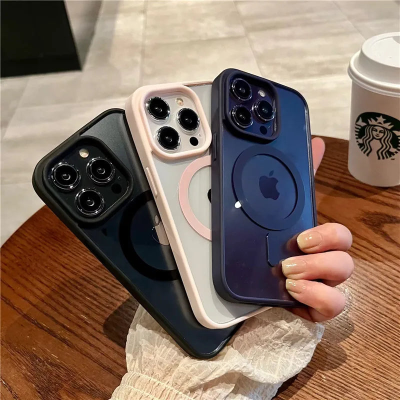 Luxury Magnetic and Wireless Charging Phone Case, Magsafe Case for iPhone, Shockproof and Soft Transparent Bumper Cover