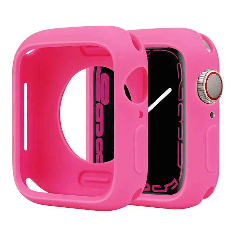Premium Soft Silicone Case for Apple Watch 9 8 7 6 5, Series 44mm 40mm 41mm.
