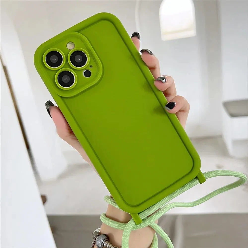 High Quality iPhone Case with Crossbody Adjustable Strap, Premium Silicone Case