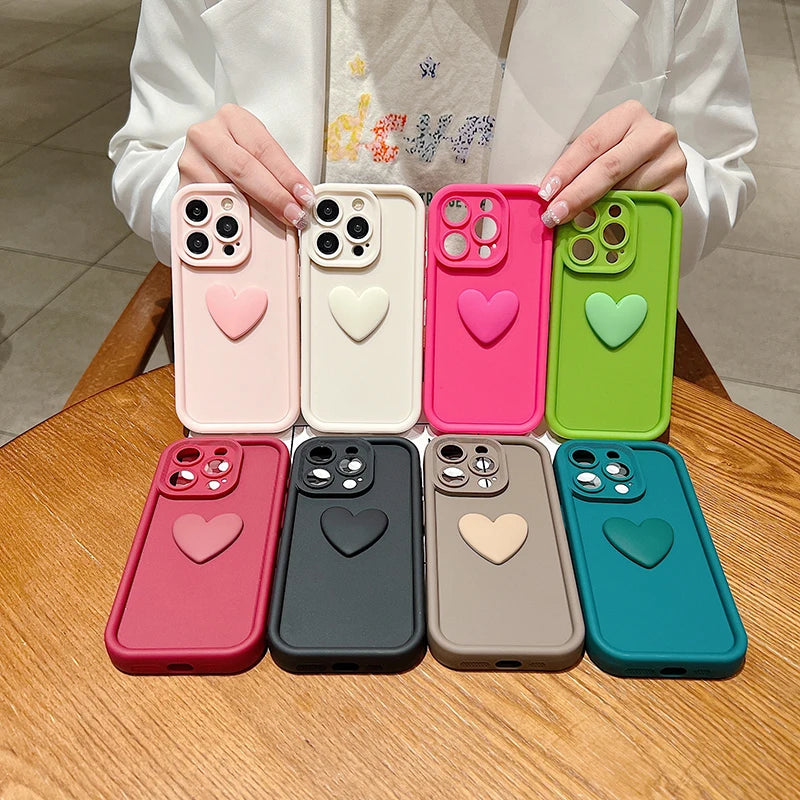 Heart Silicone Case For iPhone