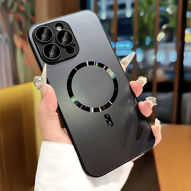 Luxury Matte Phone Case for iPhone, For Magsafe Wireless Charging Phone Case, Shockproof Bumper Cover