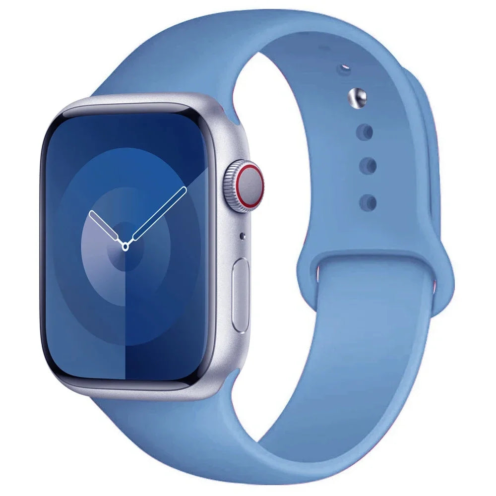 High Quality Silicone Strap For Apple Watch, 44mm 45mm 40mm 41mm 42-38mm 45 mm and series 8 7 6 5 4 3 SE 9 Ultra 2 49mm