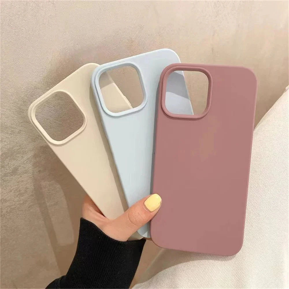 Luxury Silicone Case for iPhone, Full Logo Cover, Unique Colors, All Around Protection Phone Case