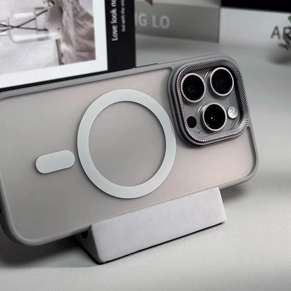 Luxury Silicone with Camera Protection, Magsafe Phone Case for iPhone 11 12 13 14 15 16 Pro Max 16Plus, Wireless Charging, Matte Cover