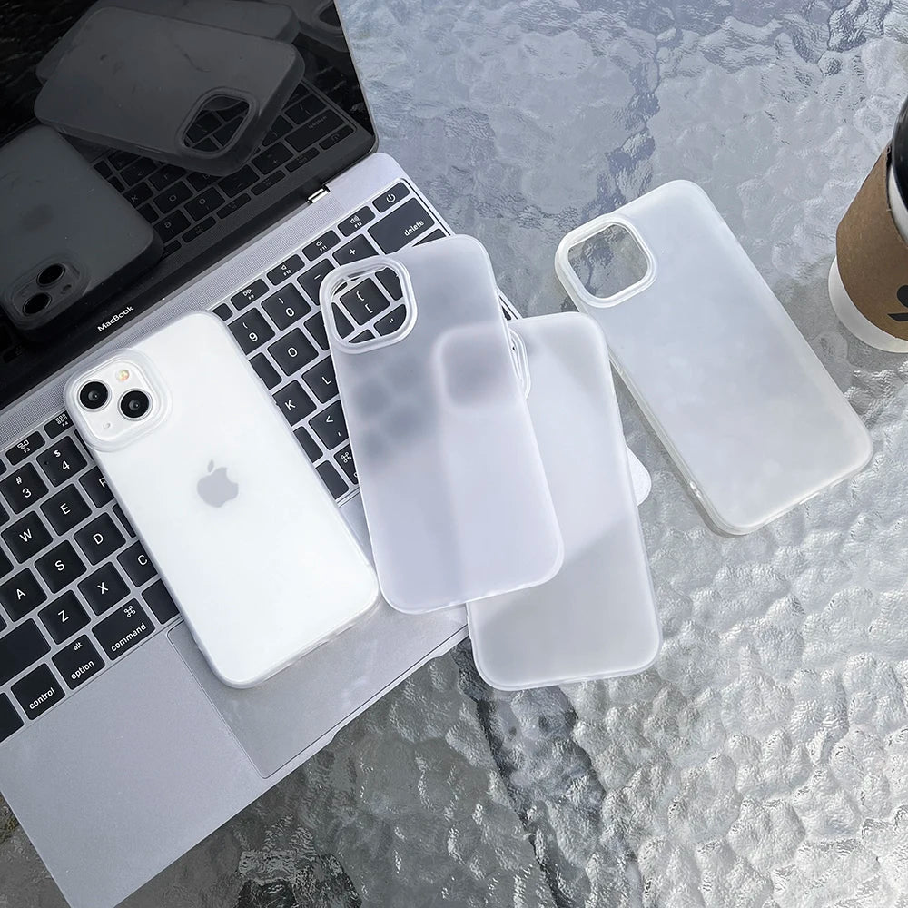 High Quality Soft TPU Matte Phone Case for iPhone, Transparent Material, Shock-proof Resistant Phone Case