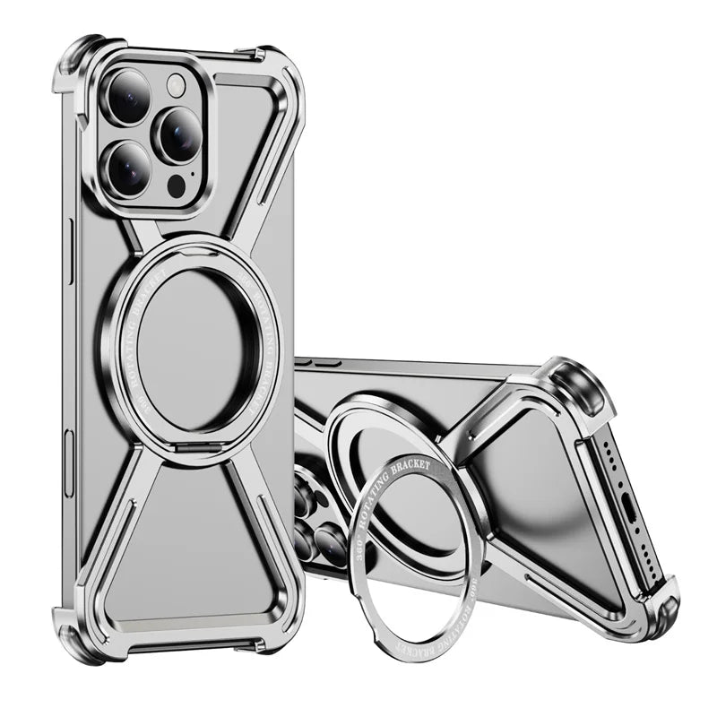 Military Armor Magnetic Phone Case For iPhone, Metal Ring Stand, Shockproof Protection Case, Unique Design
