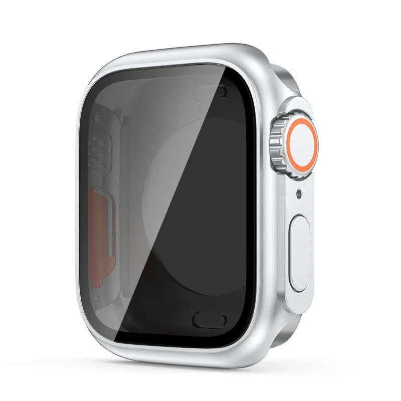 Premium Privacy Glass + Case for Apple Watch, 45mm 41mm 44mm 40mm, All Around Screen Protector, Waterproof Case for iWatch 8 7 6 5 4 SE 9.