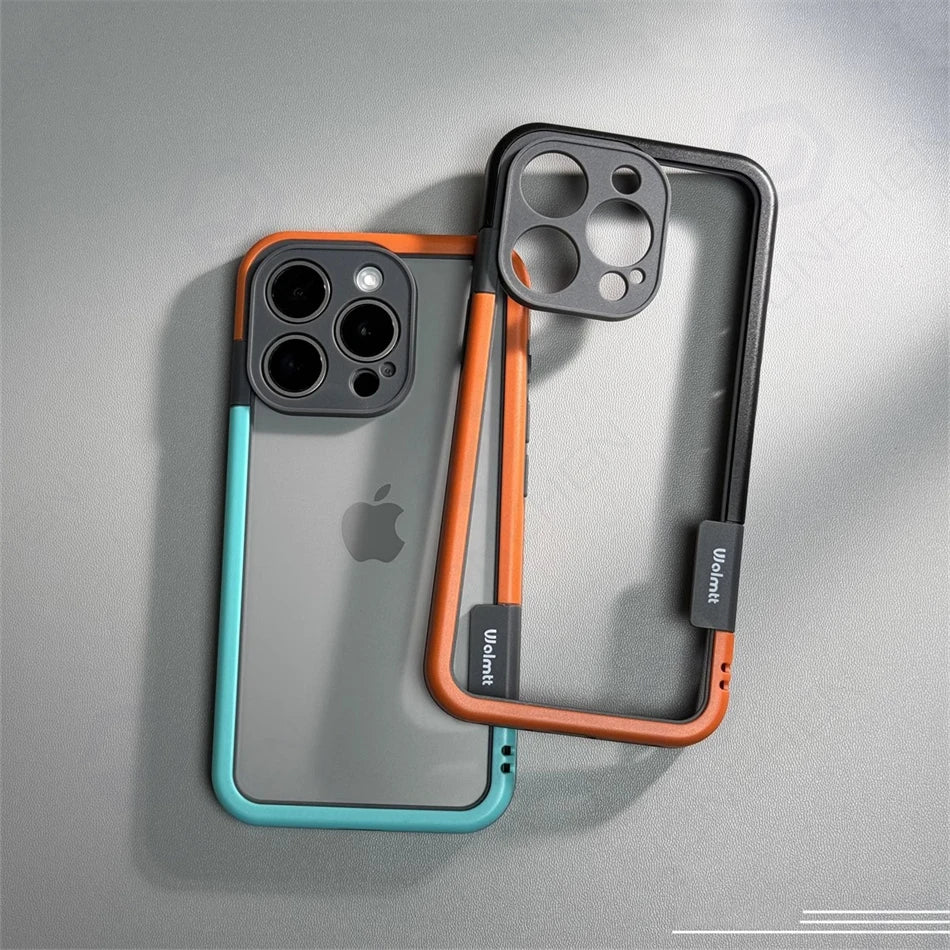 High Quality Dual Color Bumper Case For iPhone, Shockproof Case, Soft Silicone Frame and Camera Lens Protection