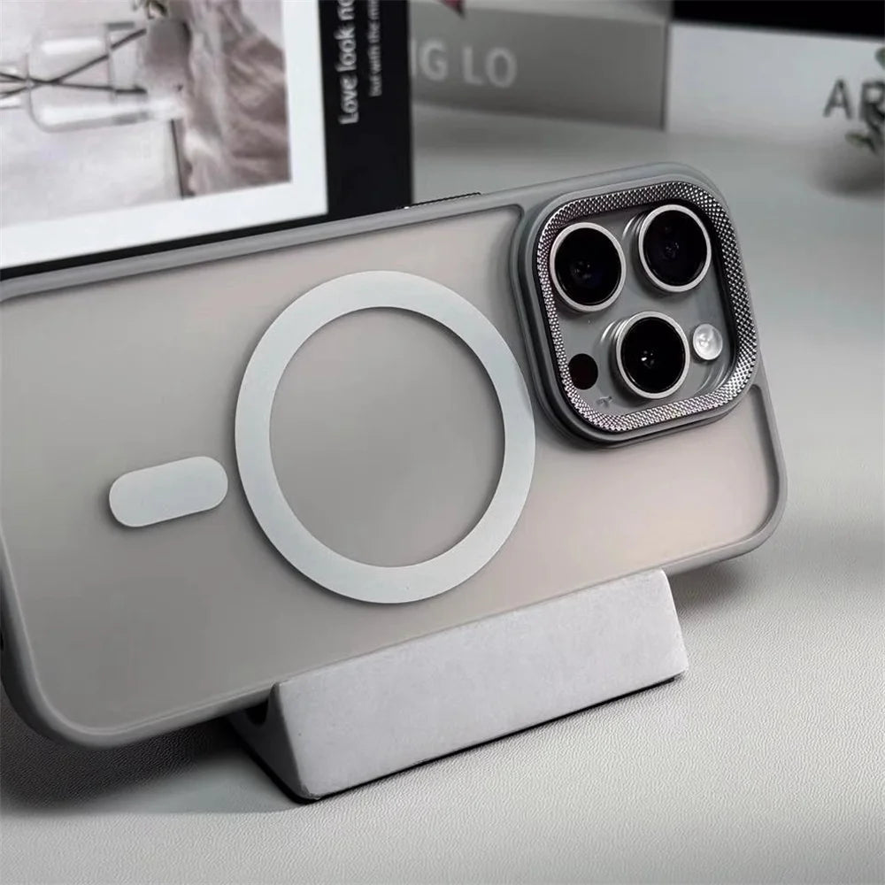 Luxury Silicone with Camera Protection, Magsafe Phone Case for iPhone 11 12 13 14 15 16 Pro Max 16Plus, Wireless Charging, Matte Cover