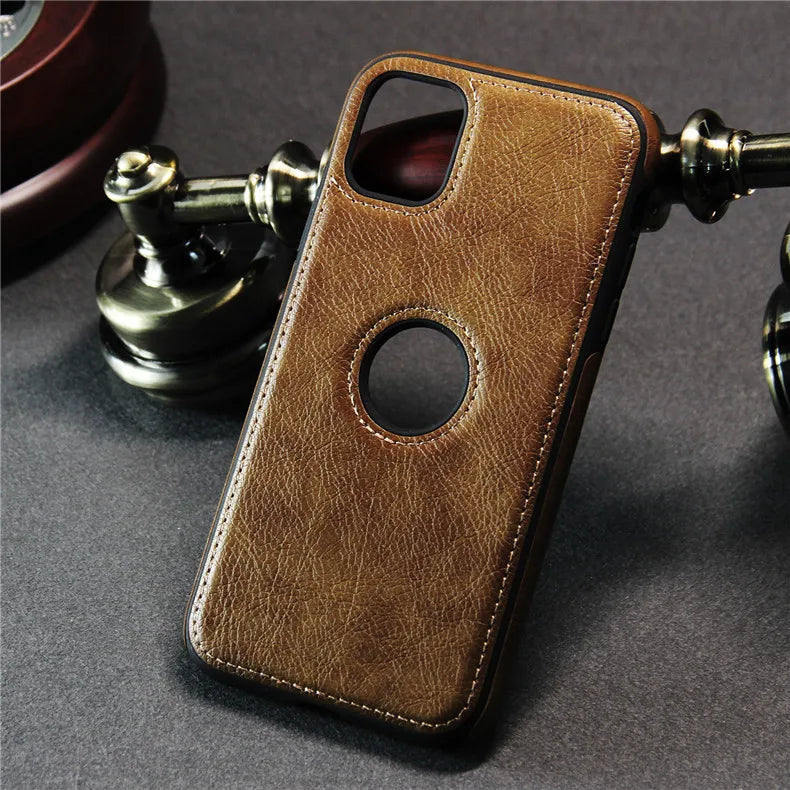 Premium Ultra Thin Leather Phone Case For iPhone, Shockproof Resistant, Soft Back Cover, Premium Leather, Slim Shape