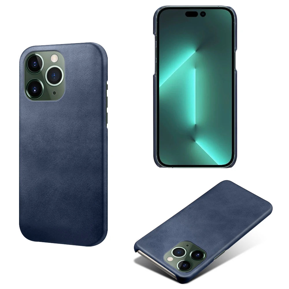 Luxury Slim Leather for iPhone, Soft Material, Shockproof Resistant Phone Case, All Around Protection Case