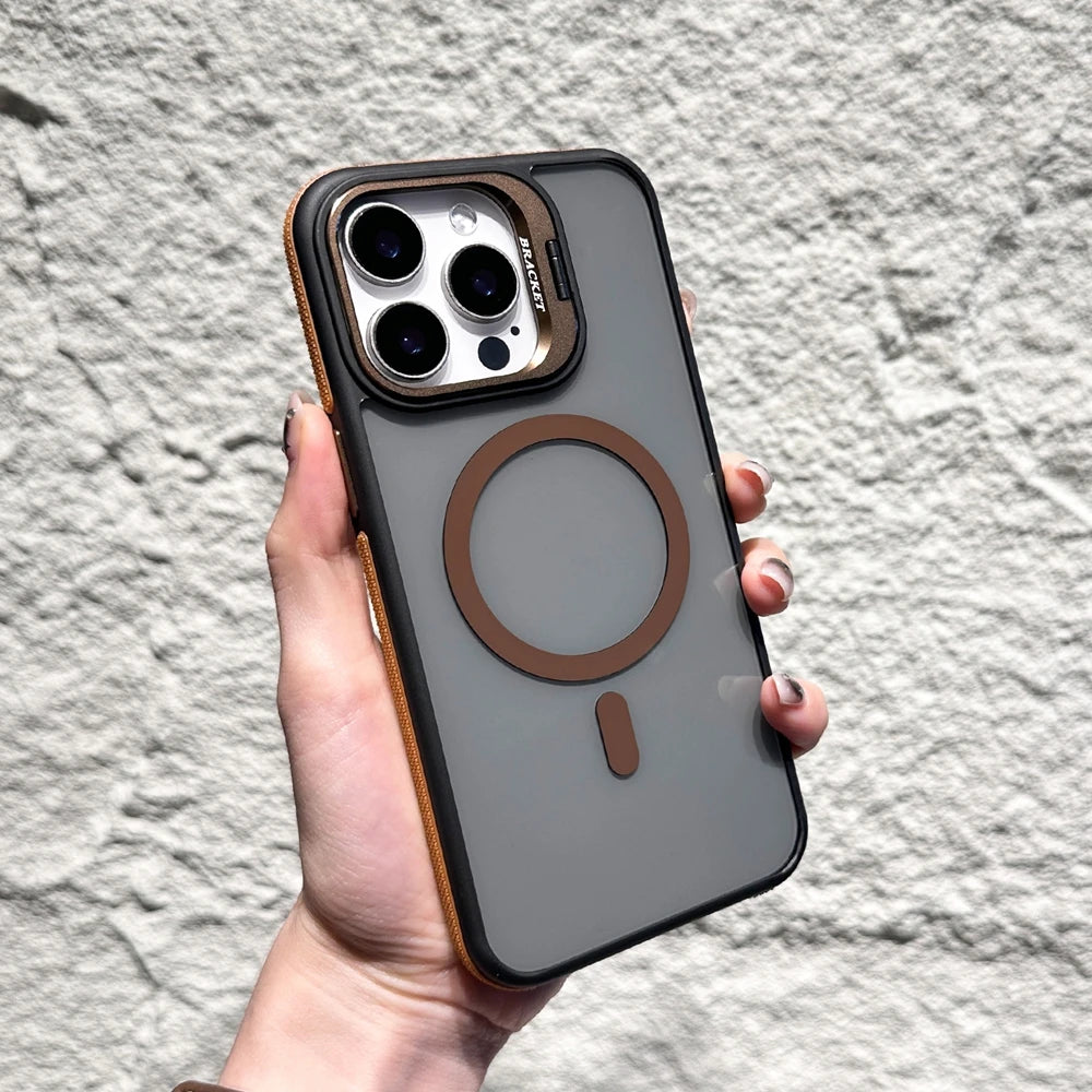 Luxury Matte Case for iPhone, Shockproof Case with Camera Lens Protection, Magnetic and Magsafe Case