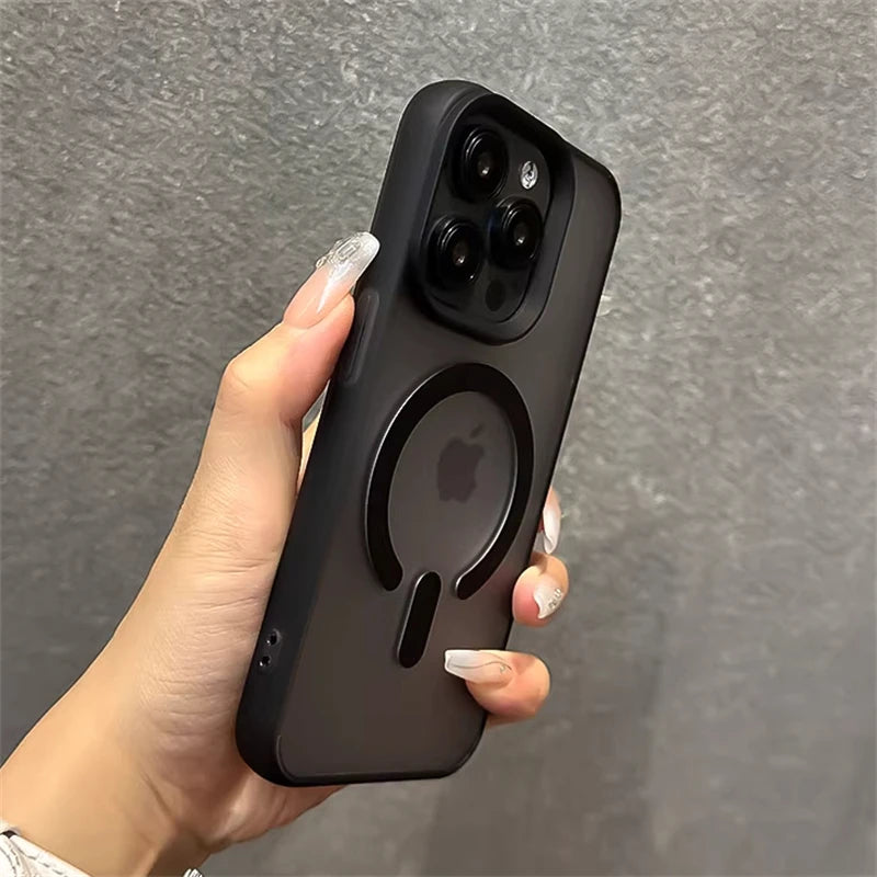 High Quality Translucent Material, For MagSafe Magnetic and Wireless Charging Case For iPhone, Jelly Bumper Shockproof Cover