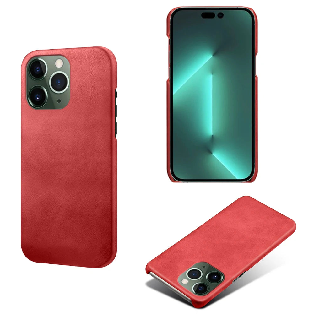 Luxury Slim Leather for iPhone, Soft Material, Shockproof Resistant Phone Case, All Around Protection Case