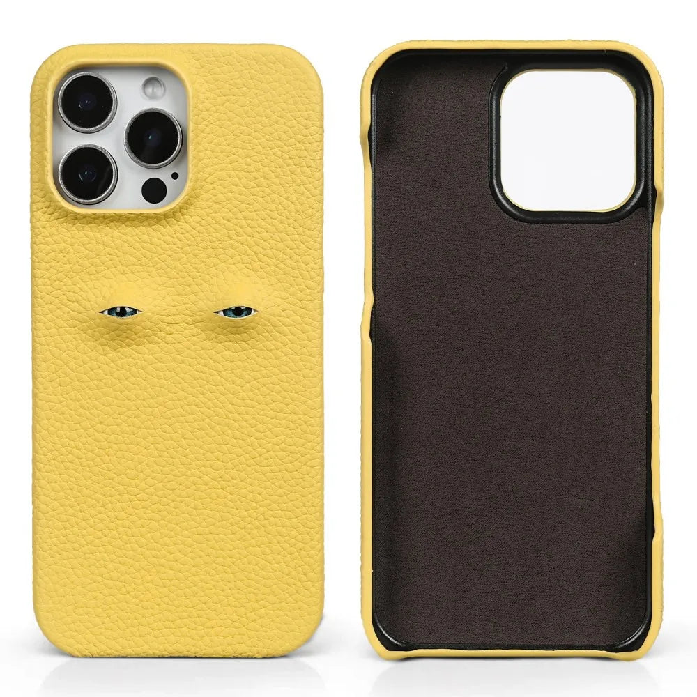 High Quality Leather for iPhone, Unique Eye Design, Full Back Cover Phone Case, Shock-proof Resistant and Anti-fingerprint Leather