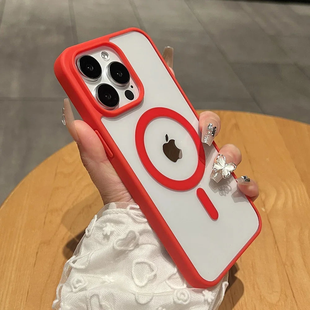 High Quality Phone Case, Magnetic Charging Phone Case for iPhone, Matte Material and Shockproof Case