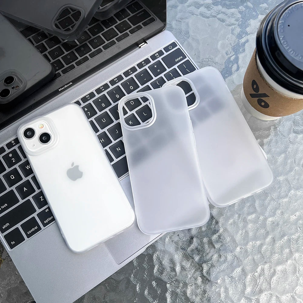 High Quality Soft TPU Matte Phone Case for iPhone, Transparent Material, Shock-proof Resistant Phone Case