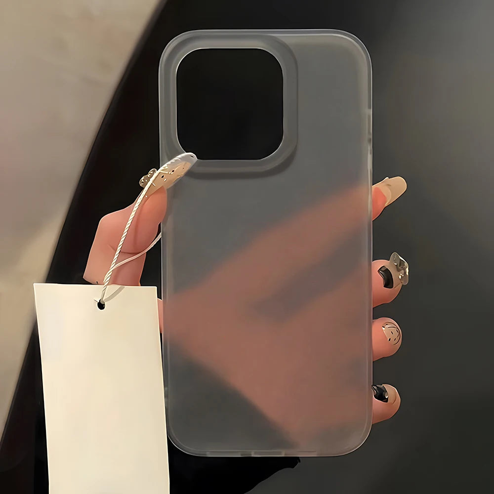 High Quality Soft TPU Matte Phone Case for iPhone, Transparent Material, Shock-proof Resistant Phone Case