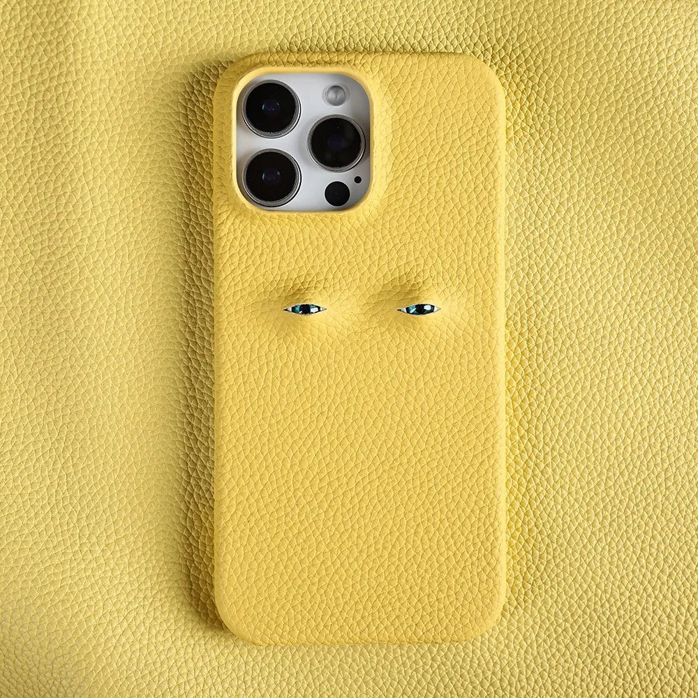 High Quality Leather for iPhone, Unique Eye Design, Full Back Cover Phone Case, Shock-proof Resistant and Anti-fingerprint Leather