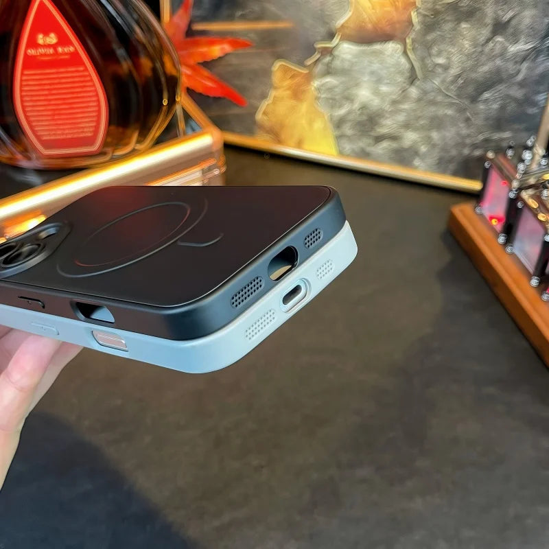 Premium Magnetic Silicone Phone Case For iPhone, Mag Safe Wireless Charging Case, Shockproof Resistant Case