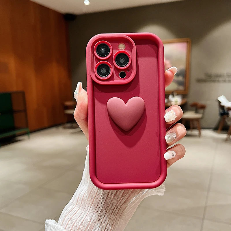 Heart Silicone Case For iPhone