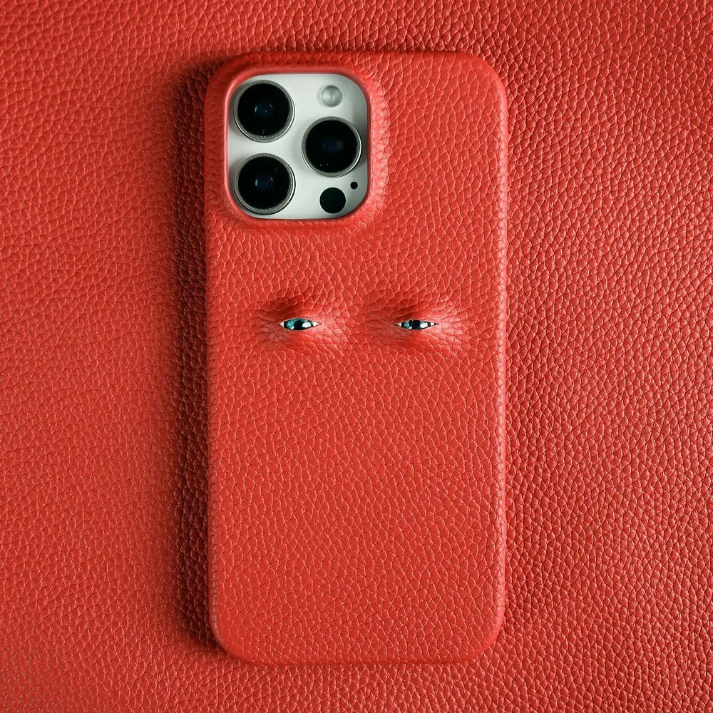 High Quality Leather for iPhone, Unique Eye Design, Full Back Cover Phone Case, Shock-proof Resistant and Anti-fingerprint Leather