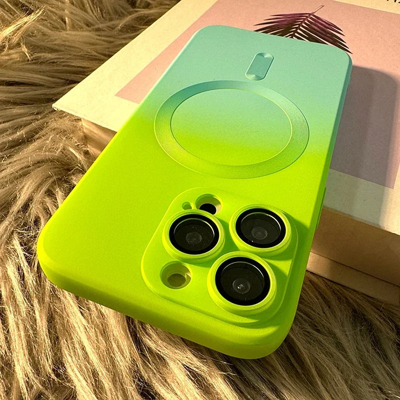 Luxury iPhone Case, MagSafe and Wireless Charging Phone Case For iPhone 11 12 13 14 Pro Max Plus, Soft and Magnetic Silicone Cover