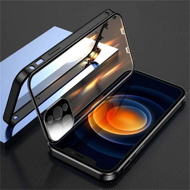 High Quality iPhone Case, 360°Protection, Magnetic Phone Case For iPhone, Double Sided Glass Cover, Camera Lens Protection