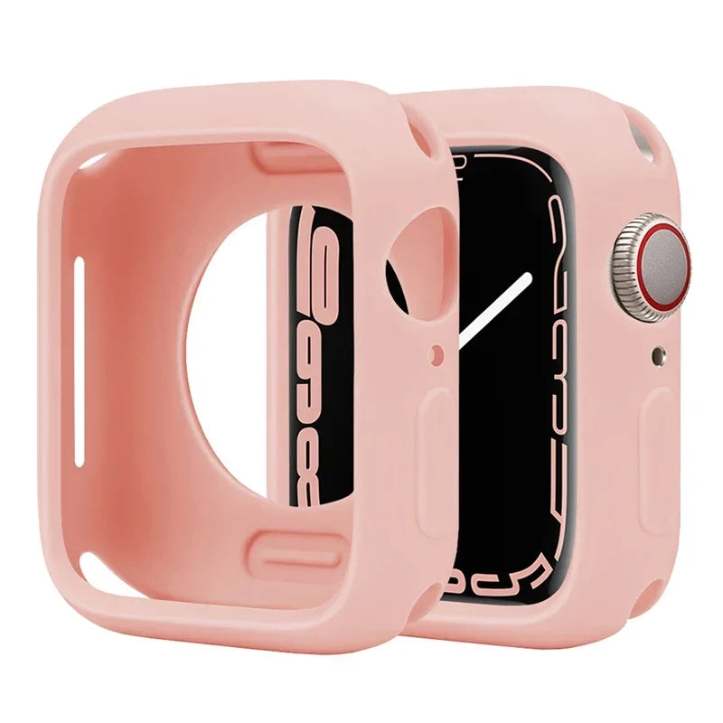 Premium Soft Silicone Case for Apple Watch 9 8 7 6 5, Series 44mm 40mm 41mm.