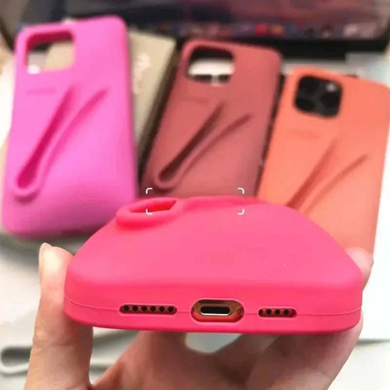 High Quality Soft Silicone Phone Case with Portable Lipstick Holder, Unique Design and Color, High Quality Cover and Premium Material