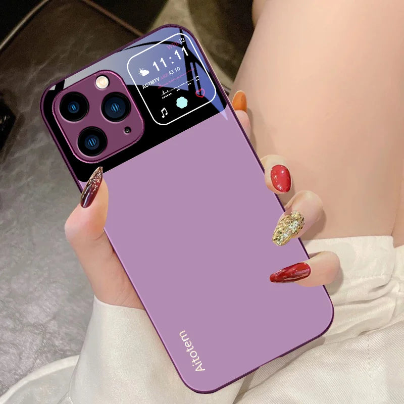 High Quality Black Tempered Glass Phone Case For iPhone, All Around Protection Phone Case, Unique Design