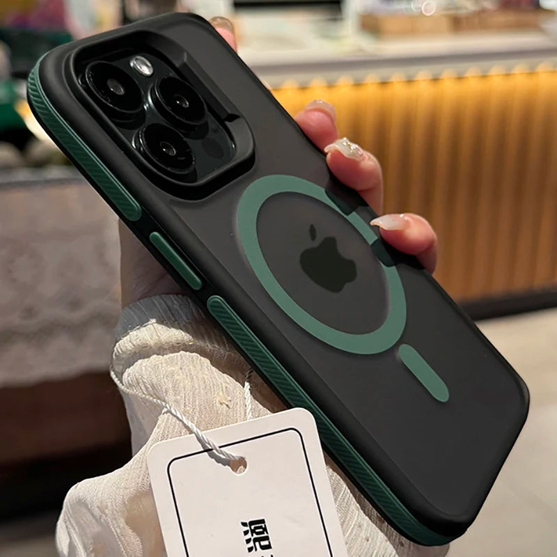 High Quality Translucent Silicone, Magnetic Phone Case For iPhone, Shockproof Bumper Cover, All Around Protection