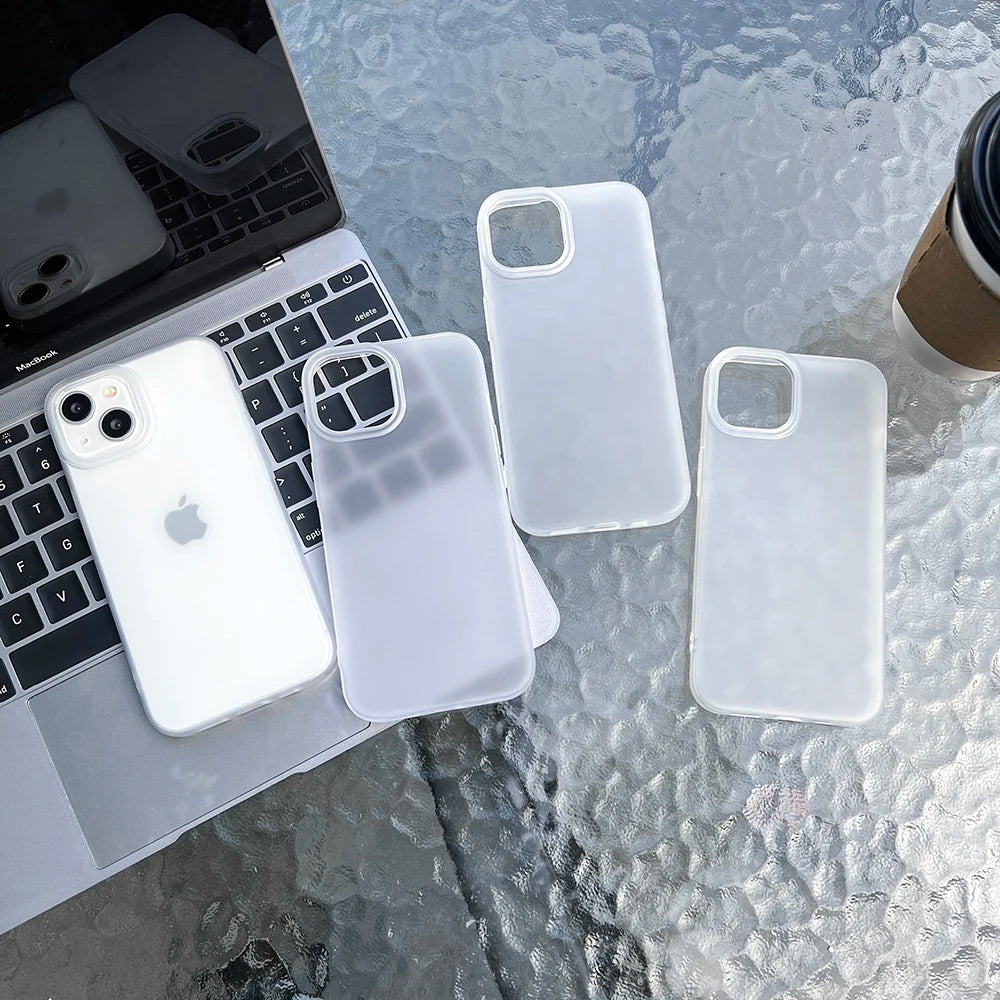 High Quality Soft TPU Matte Phone Case for iPhone, Transparent Material, Shock-proof Resistant Phone Case