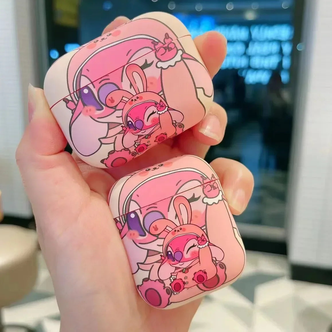 Premium Earphone Accessories For Air Pods, Cartoon Stitch Cover, Unique Design Earphone