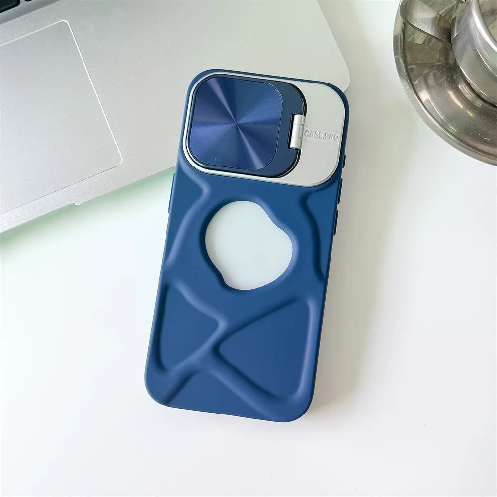 Premium Silicone Case, Magnetic Case with Camera Lens Protection Stand, MagSafe Charging and Unique Design