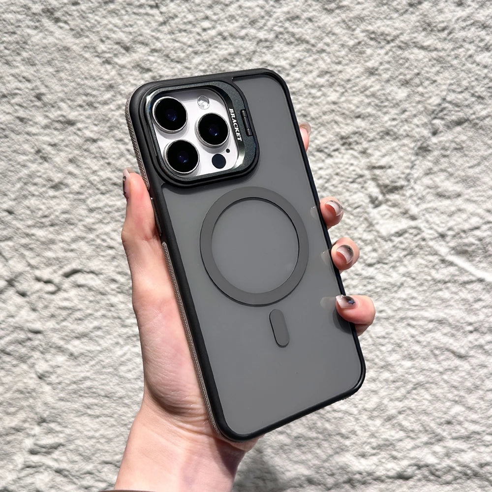 Luxury Matte Case for iPhone, Shockproof Case with Camera Lens Protection, Magnetic and Magsafe Case