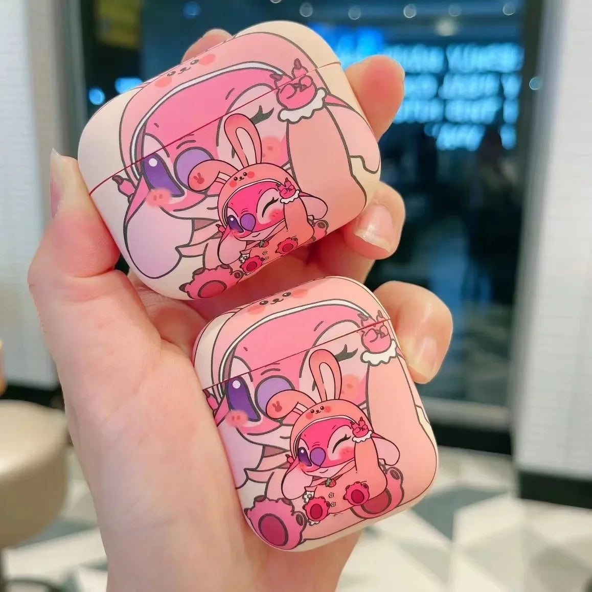 Premium Earphone Accessories For Air Pods, Cartoon Stitch Cover, Unique Design Earphone