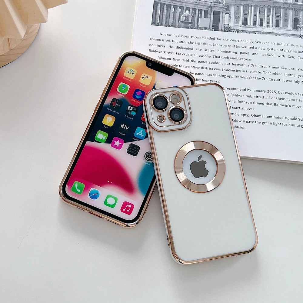 Luxury Silicone Case, Shockproof Resistant Phone Cases For iPhone, Soft Cover, Camera Lens Protection