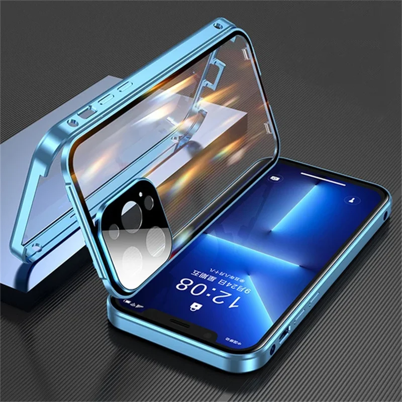 High Quality iPhone Case, 360°Protection, Magnetic Phone Case For iPhone, Double Sided Glass Cover, Camera Lens Protection
