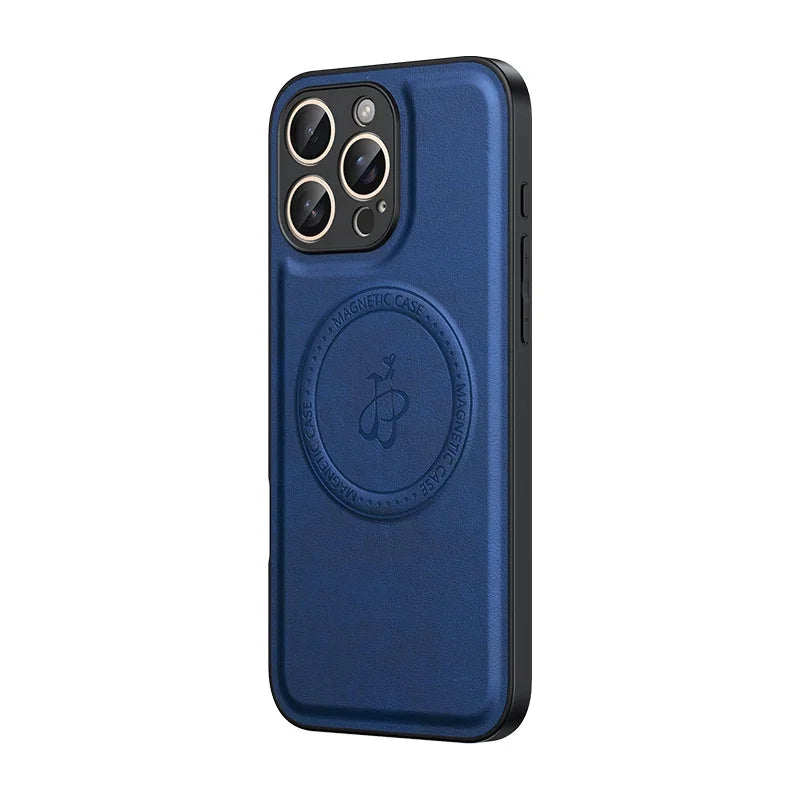 Premium Leather Magnetic Case for iPhone for Mag Safe Wireless Charging Case, Shockproof Resistant Case
