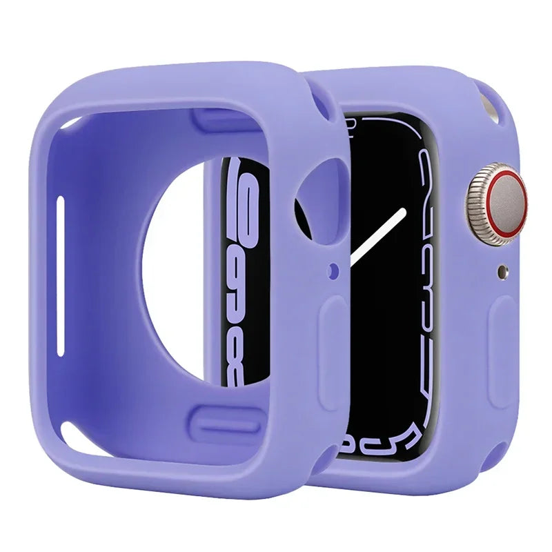 Premium Soft Silicone Case for Apple Watch 9 8 7 6 5, Series 44mm 40mm 41mm.