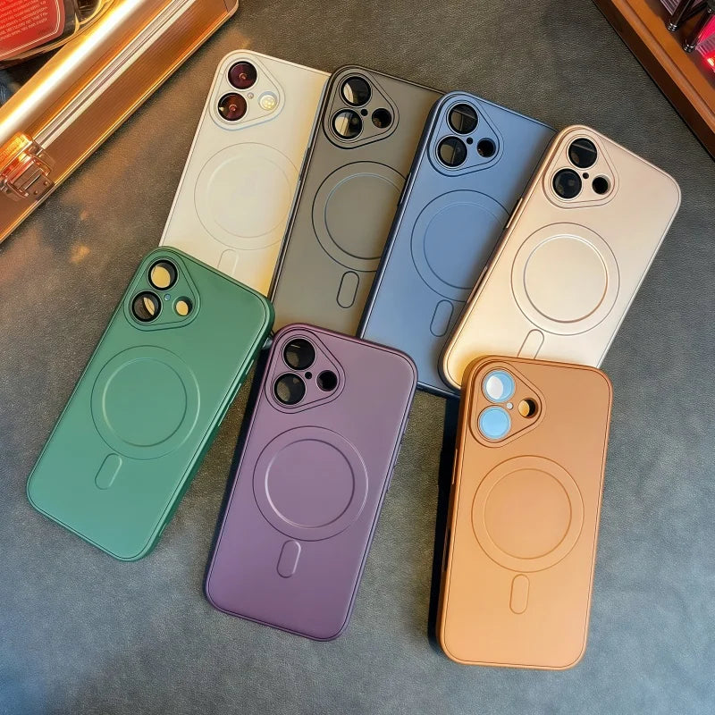 Premium Magnetic Silicone Phone Case For iPhone, Mag Safe Wireless Charging Case, Shockproof Resistant Case