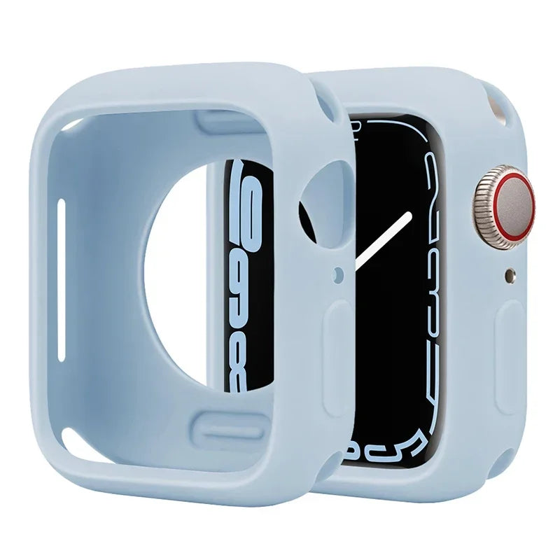 Premium Soft Silicone Case for Apple Watch 9 8 7 6 5, Series 44mm 40mm 41mm.