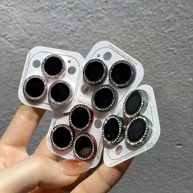 Luxury Diamond Lens Protector For iPhone with Camera Protection Glass.