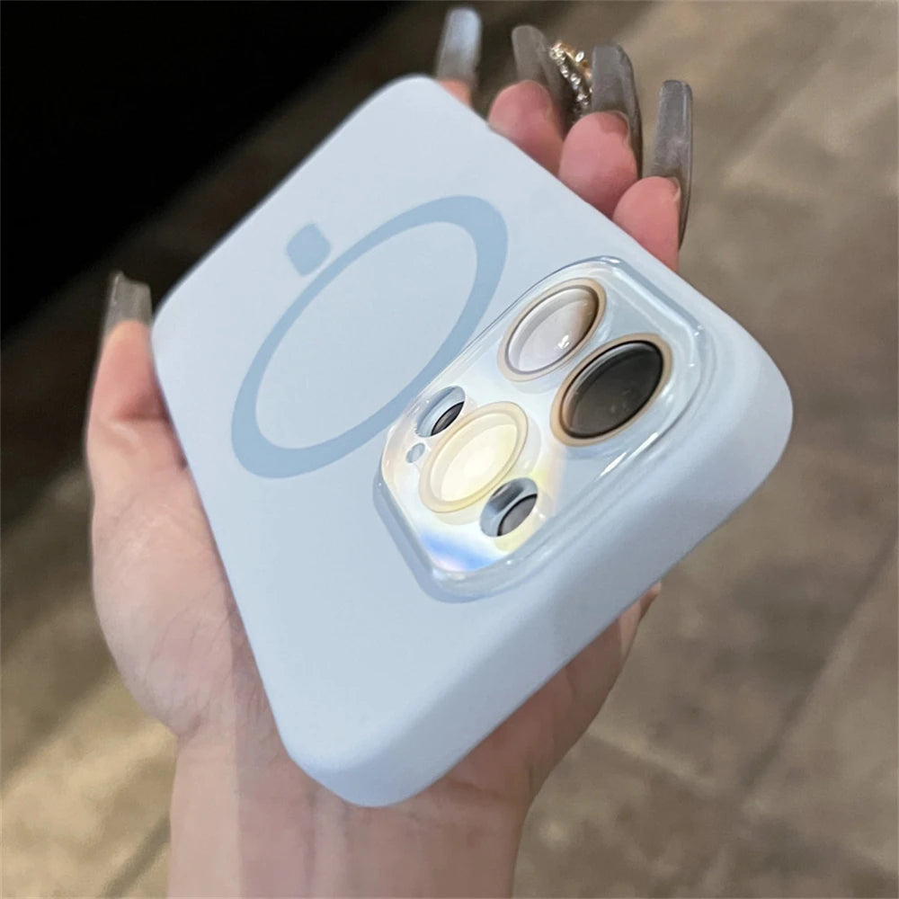 High Quality Silicone Phone Case, Magnetic and Wireless Charging Case For iPhone, For MagSafe Case, Shockproof Phone Cover, Camera Lens Protection