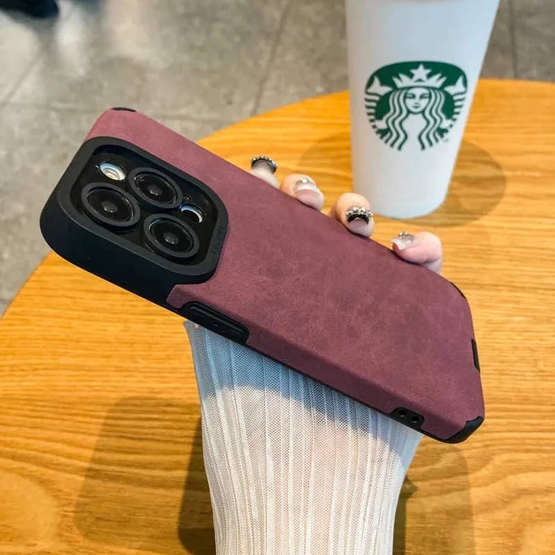 High Quality Silicone Leather Phone Case For iPhone 15 16 12 11 14, Camera Lens Protection Bumper Full Cover