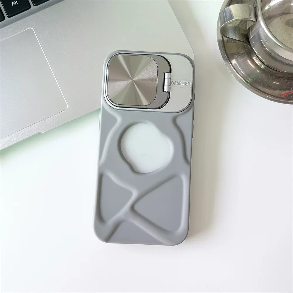 Premium Silicone Case, Magnetic Case with Camera Lens Protection Stand, MagSafe Charging and Unique Design