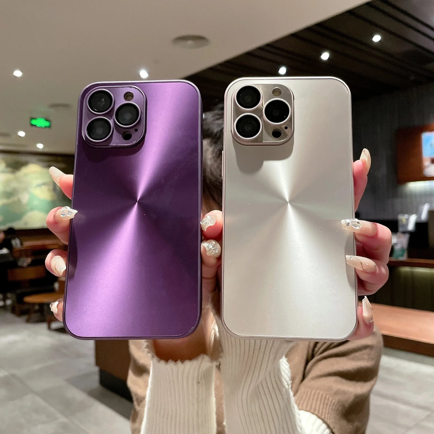 Luxury Aurora Color Phone Case Suitable For iPhone, Shockproof Cover, Full Camera Lens Protection